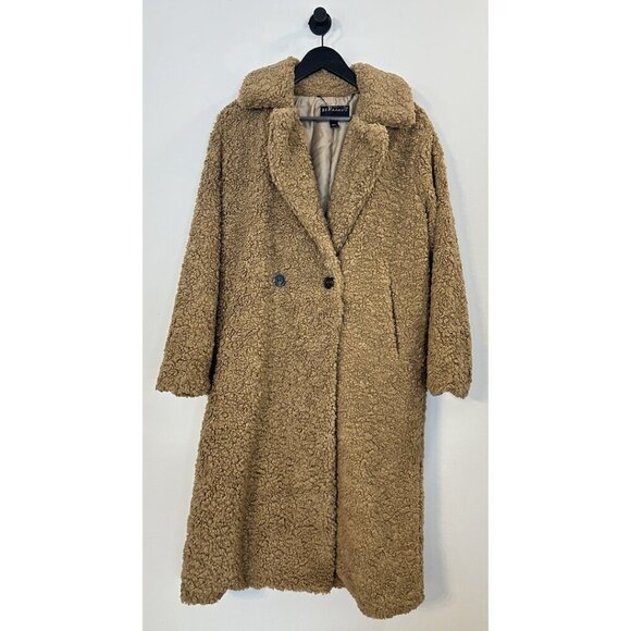 BERNARDO Call Me Cozy Vegan Fur Coat in Ginger Root Size Medium - Picture 4 of 12